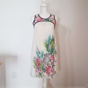 Flirty Mini-dress with Tropical Jaguar Motif